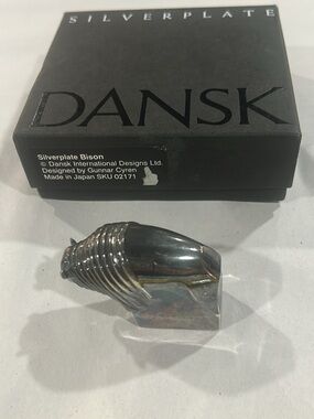 Dansk Silverplate Bison Sculpture - Silver Tone